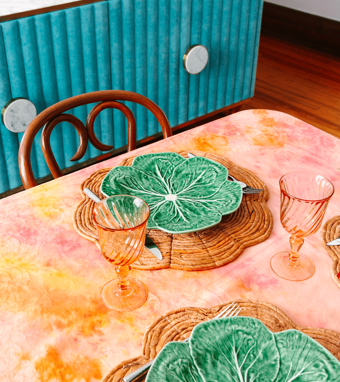 Ice Dye Friendsgiving Tablecloth